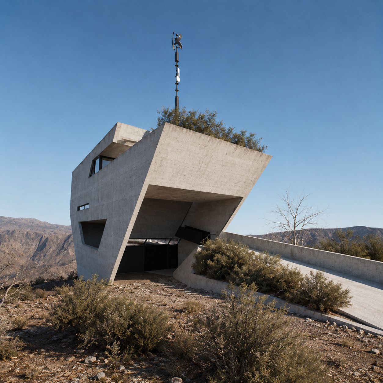 Acceso principal a la Casa en aislamiento de San Juan, Argentina. Proyecto Leguía Yias Arquitectos